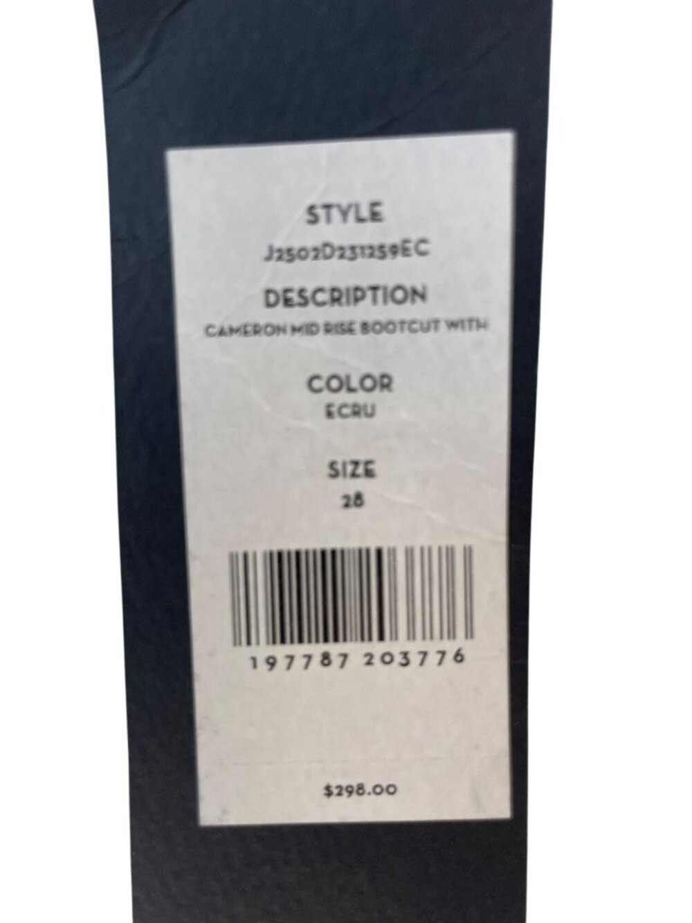 Veronica Beard Cameron Mid Rise Bootcut Jeans Ecru Wmn's Size 28 MSRP$298 DEFECT - Picture 6 of 11